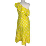 Lisa Marie Hernandez Linen Blend Polka Dot Ruffle Dress Yellow Size XS NWT Photo 12