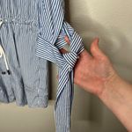 Lafayette 148 Blue White Striped Cotton Button Photo 5