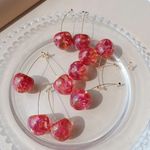 Pink and Gold Cherry Earrings Photo 2