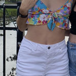 Francesca's White denim shorts  Photo 0