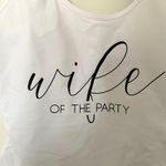 David's Bridal NWT Davis Bridal White Wife of the Party Swimsuit Cup Padding Chic Fun Sz M Photo 3