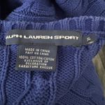Ralph Lauren Vintage Y2K  Sport Blue Cable Knit V-Neck Sweater XL Classic Cotton Photo 5