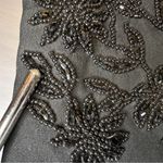 Bebe Black Beaded Evening Purse – Floral Shoulder Bag Photo 7