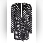 Ronny Kobo Lyric Mini Dress Long Sleeves Black White Polka‎ Dot Size XS NEW Photo 1