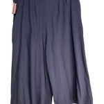 La Chine Knitwear by Galinda Wang Navy Blue Cropped Wide Leg Pants Women's 2X Photo 0