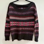 American Eagle  Outfitters Wool Blend Charcoal Sweater with Red and Blue Accents Photo 0