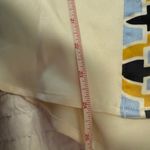 Bailey 44 XS Satin Blouse Geometric Trim Ivory Button Down Top Photo 3