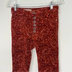 Anthropologie  Pilcro High Rise Skinny Corduroy Pants in Orange Motif Photo 2