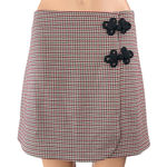 Hill House  Home the Melody Multicolor Houndstooth Mini A-Line Wrap Skirt Size S Photo 0