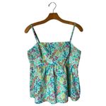 J.Crew  Shirt Women 6 Green Floral Tie Back Tank‎ Top Cami NWT Boho Cottagecore Photo 2