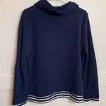 Rafaella NWT  Navy Cowl Neck Long Sleeve Sweatshirt Photo 3