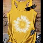 Emery Rose Casual Minimalist Daisy Print Camisole Top Ginger Size 14 XXL Yellow Photo 0
