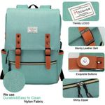 NEW Ronyes Vintage Laptop Backpack w/ USB Charging Port – Mint Green Photo 1