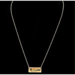 New Womens Boutique Faith Cross Accented Gold Brushed Metal Bar Pendant Necklace Photo 1