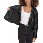 Levi's  NWT Women's Faux Leather Aviator Moto Asymmetrical Zip Jacket Size Small Photo 13
