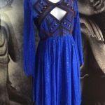 Free People  All You Need Dress S NWOT Embroidered Chiffon Cut-Out Bell Sleeves Photo 0