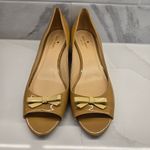 Kate Spade Nude Patent Leather Bow Wedges Flats Size 9.5 Photo 1