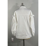 Avec Les Filles Oversized Denim Jean Jacket Off White Ruffled Feminine Sleeve M Photo 2