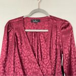 NWT Lulu’s Cheetah Print Burgundy Long Sleeve Bodysuit Size XS Red Photo 4