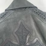 Affliction Leather Jacket Women's Small NWT #99 Livestock Biker MMA Cross Zipper Photo 9