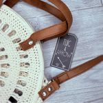 Nwt twig & arrow white and brown crochet Clutch purse bag boho beach bag Photo 2