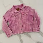 Sanctuary Distressed ButtonFront Denim Jean Jacket Womens Small Wild Cherry Pink Photo 0