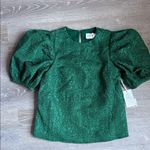 Tuckernuck NEW  HYACINTH HOUSE Green Jacquard Noelle Blouse XS Photo 2