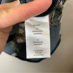 C & E Navy Slate Floral Textured Structured Blouse Size L Photo 6