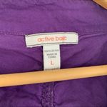 Active Basic  Button Up Purple Blouse Women’s Size L Photo 3