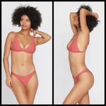 l*space 💕L*💕 Eco Chic Repreve Nina Bikini Top ~ Ribbed Textured Brick DD NWT Photo 2