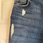 ZARA Size 00 Dark Wash Distressed Jeans Straight Leg Photo 4
