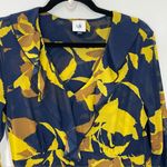 CAbi Midnight Dress Style 4242 Navy Blue Gold Floral Midi Dress Size SMALL Photo 7