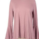 She & Sky  long sleeve split tie back pink top size large Photo 0