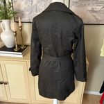 Max Mara Green Double Breasted Belted Trench Coat Size Large Photo 3