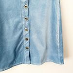 Anthropologie BY | Sky Blue Corduroy Button Front Skirt A-line Pockets | Size 6 Photo 3
