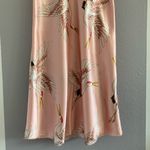 SheIn Pink Crane Print Satin Slip Night Dress Photo 2