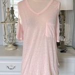 Seven7 Romantic  Pastel Pink Semi Sheer Top Womens Small Open Shoulder Photo 0
