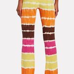 Free People NEW XS Christina Lehr Multicolor Cotton Tie-Dye Thermal Flare Pants Photo 2