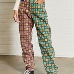 The Ragged Priest x Free People plaid jeans red yellow blue green color block mom Photo 1