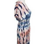  Powder Pink and Blue Smocked Midi Dress Size Small BeBop Boho Dress Photo 2