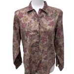 L.L.Bean Vintage Shirt Sz 14 Button Down Briwn Leaf Print Outdoor Gorpcore Photo 0