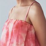 Anthropologie Sunday in Brooklyn Pink Floral Organza Watercolor Bubble Hem Dress M Coquette Photo 13