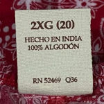 Faded Glory  Women's Off Shoulder Red‎ Paisley Dress Summer Vintage Style Size 20 Photo 3