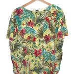 Talbots Womens Floral Bird Knit Boat Neck Pullover Sweater Yellow Petite Size 2X Photo 0