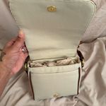 Vintage Cream Crossbody Shoulder Bag w/ Brown Braided Trim White Photo 4