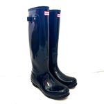 Hunter  Original Tall Glossy Navy Blue Rain Boots Tall Size 8 Photo 1