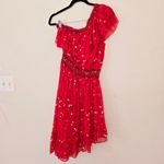 Joie New  Hafsa Silk One Shoulder Midi Dress Red Floral Asymmetric Women's Size S Photo 5