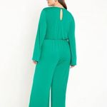 Eloquii New!  Tie Front Knit Jumpsuit green,‎ plus size 20 Photo 2