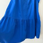 Avara Elaine Tiered Mini Dress Blue Ruffle Neck Poplin Cotton Bright Blue Sz XL Photo 6