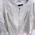 ana a new approach metallic linen blend jacket womens large Gold Photo 0